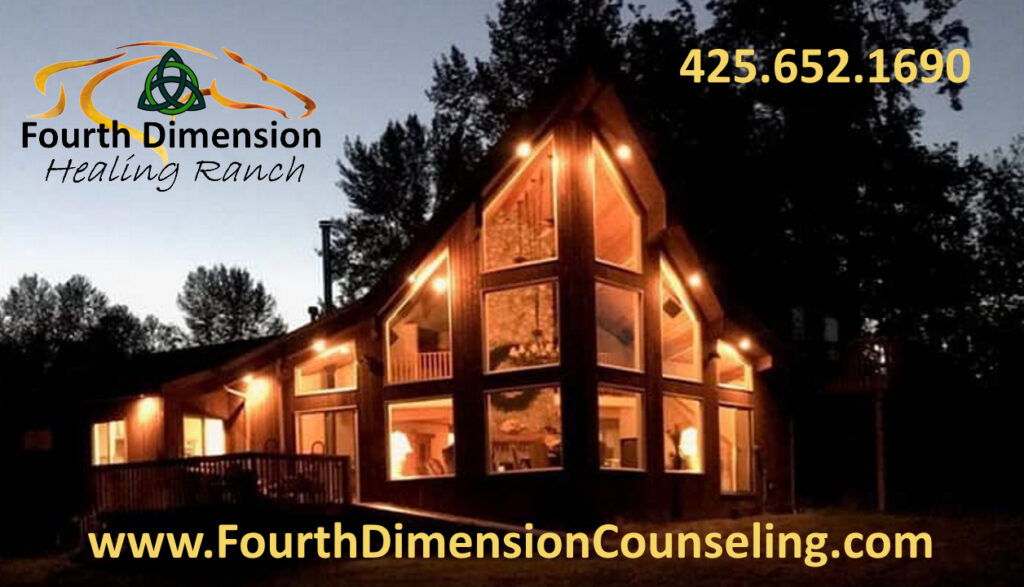 Fourth Dimension Healing Ranch in Maple Valley Washington at Night Lights On