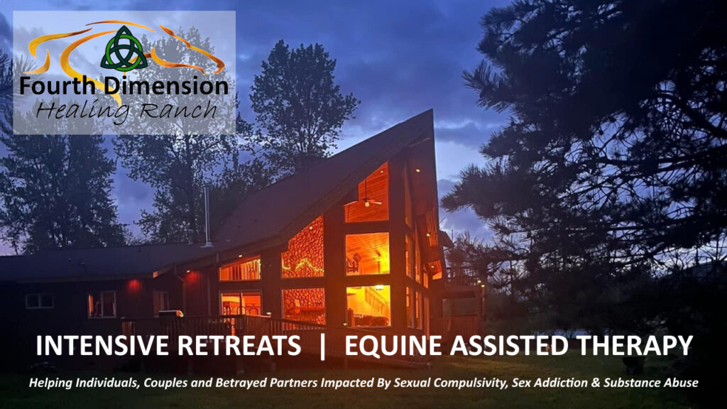 Main Home lights on a Twilight at Fourth Dimension Healing Ranch
