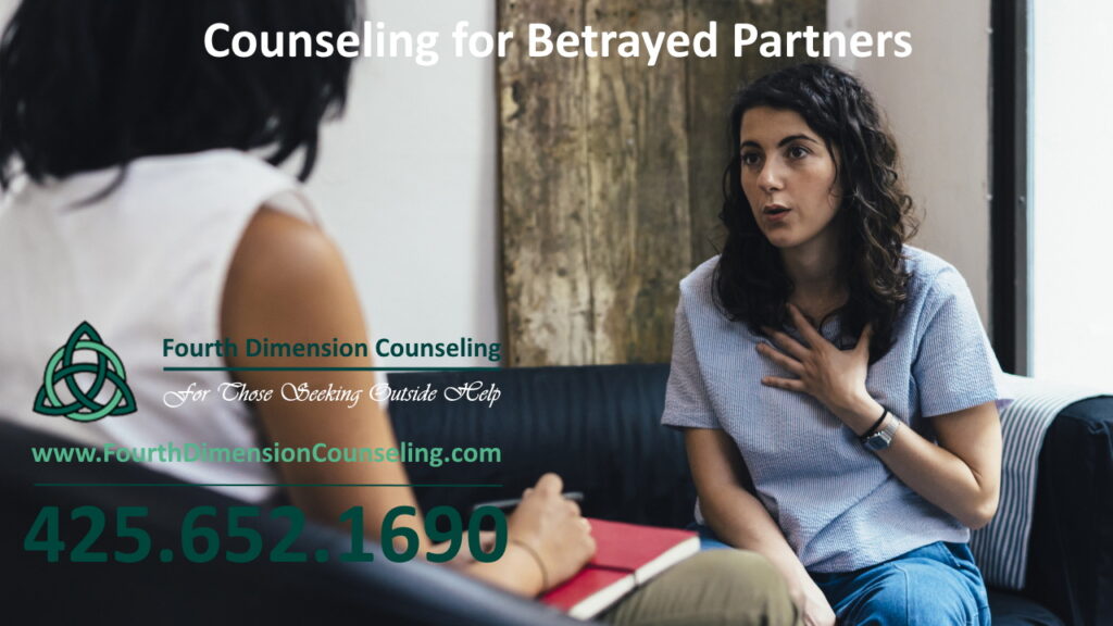 Woman in therapy with sex addiction and betrayed partner codependency counselor in Seattle, Washington